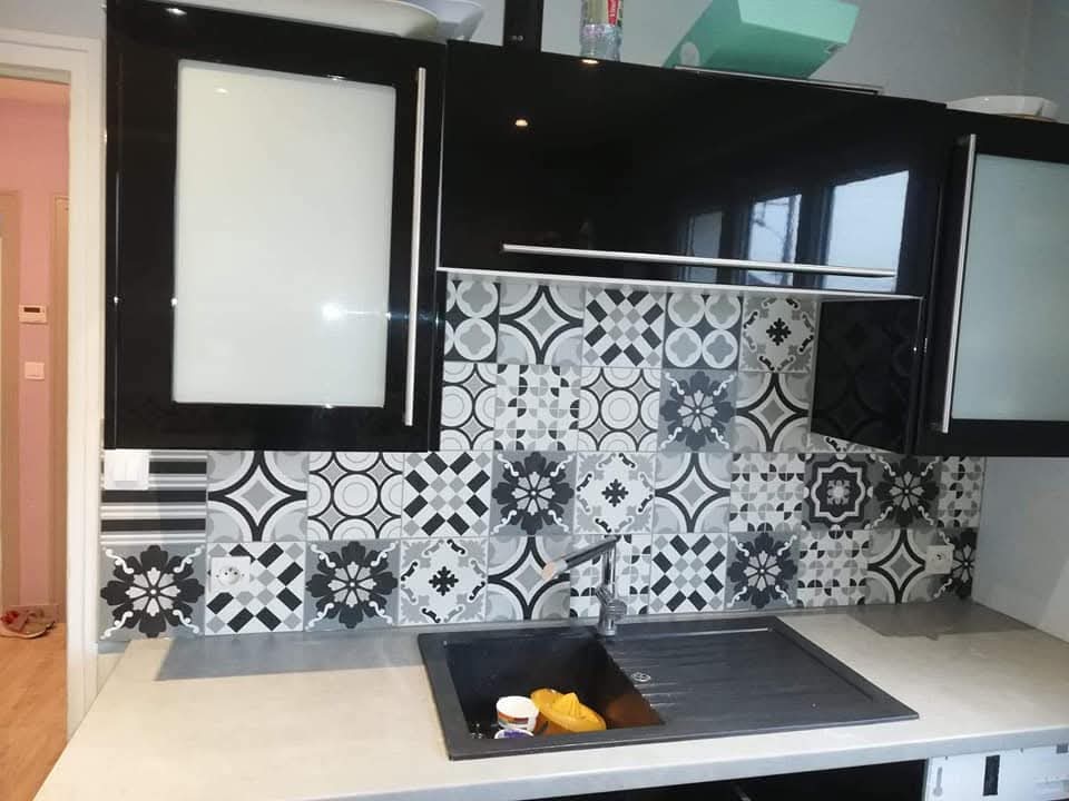 Faïence cuisine crédence carrelée à Château-Gontier-sur-Mayenne