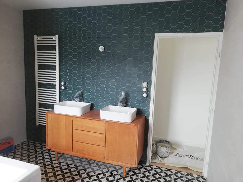Rénovation de salle de bain en carrelage