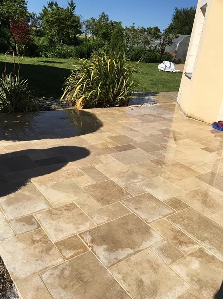 Terrasse carrelée grand format